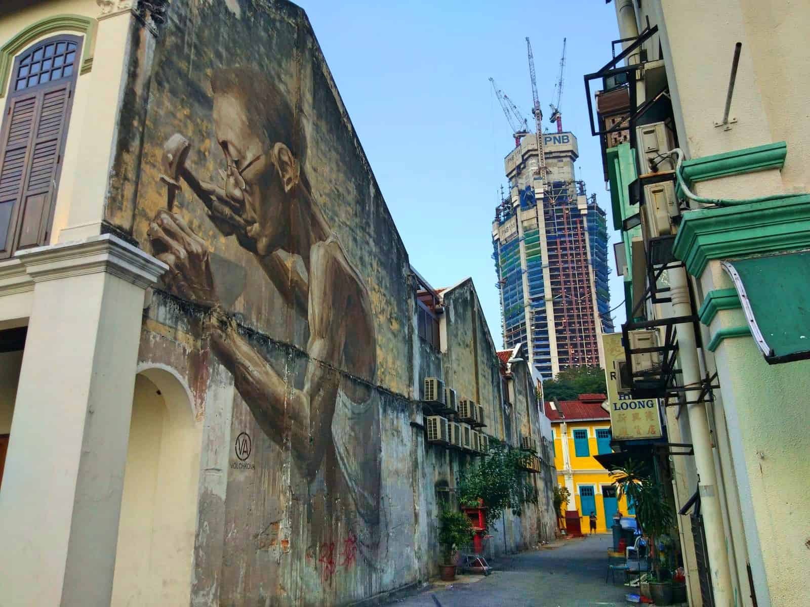 The Goldsmith mural in Chinatown, Kuala Lumpur