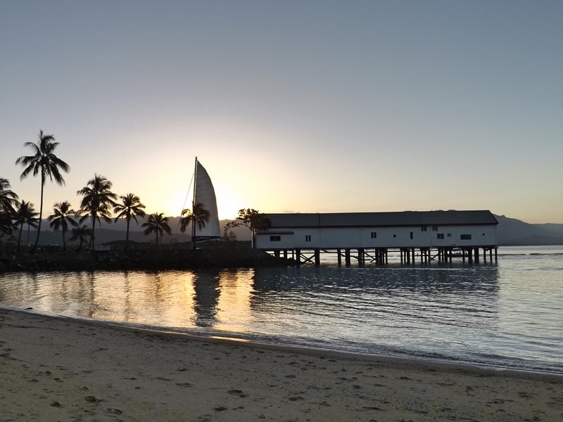 A sunset overlooking the Sugar Wharf in Port Douglas, Queensland