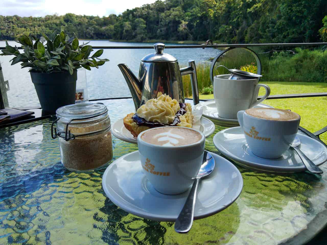 Devonshire tea overlooking Lake Barrine in Yungaburra, Australia // travelmermaid.com
