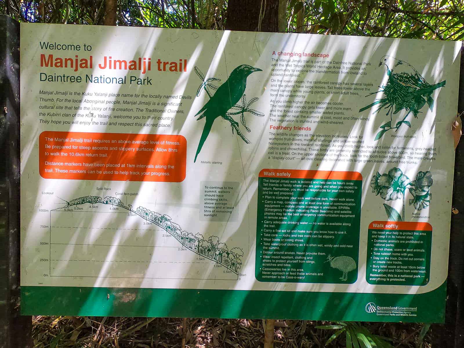 Sign at The Devil's Thumb Trailhead in Queensland // Travel Mermaid