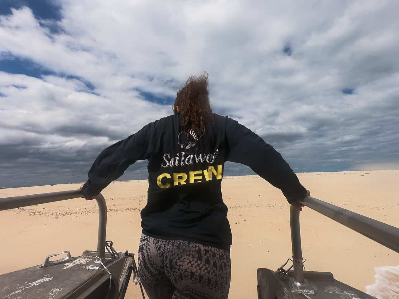 Sailaway crew on Mackay Cay // Travel Mermaid