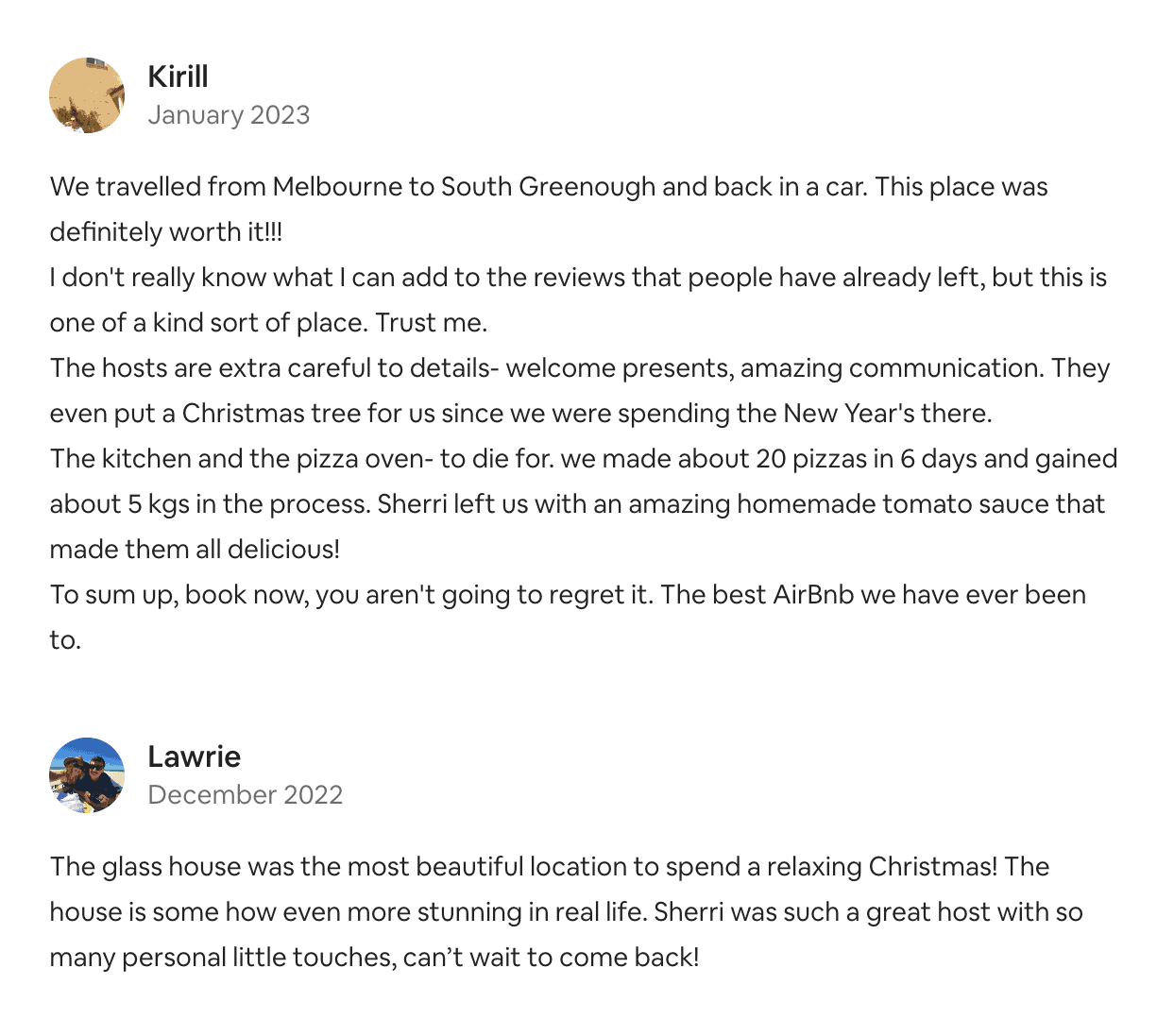 Reviews on Airbnb