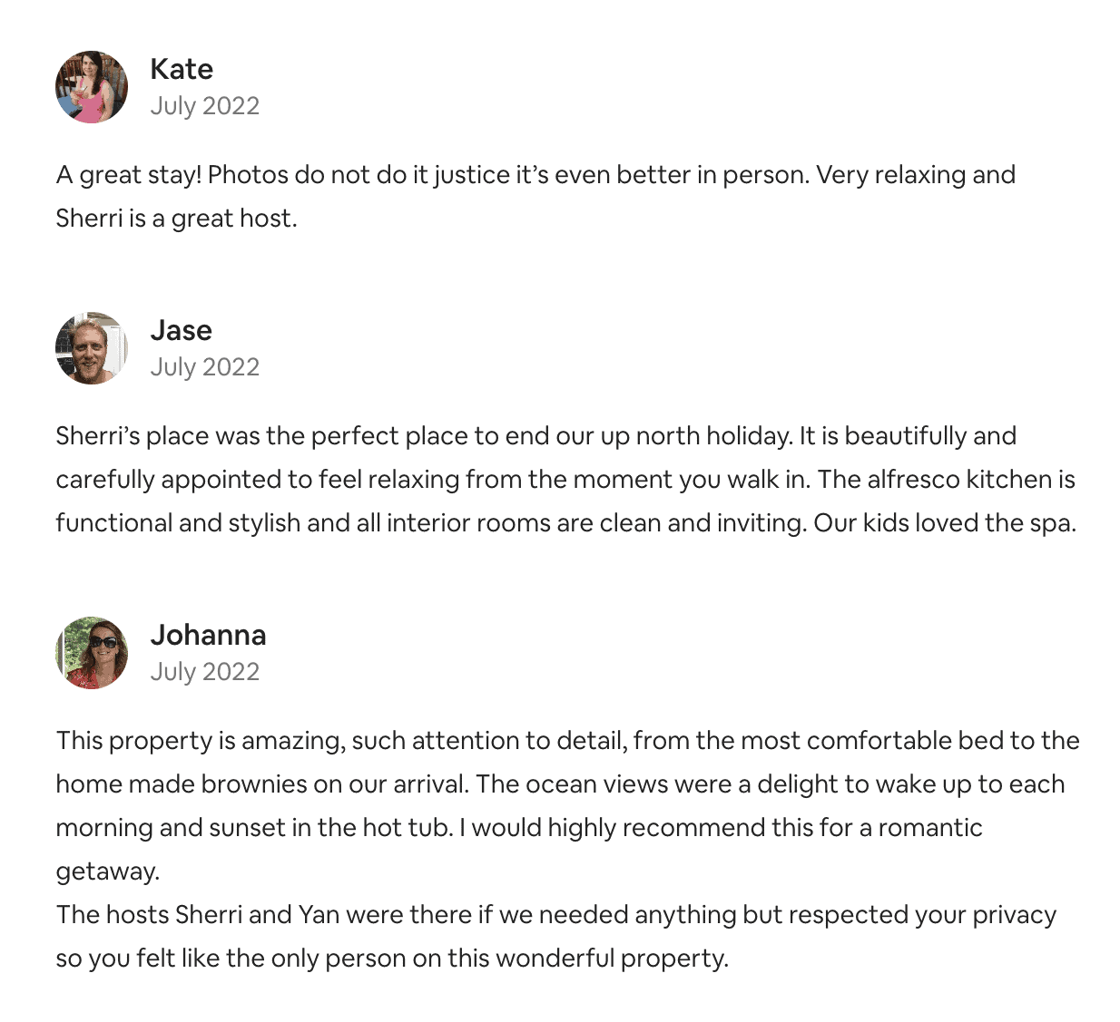 Reviews on Airbnb