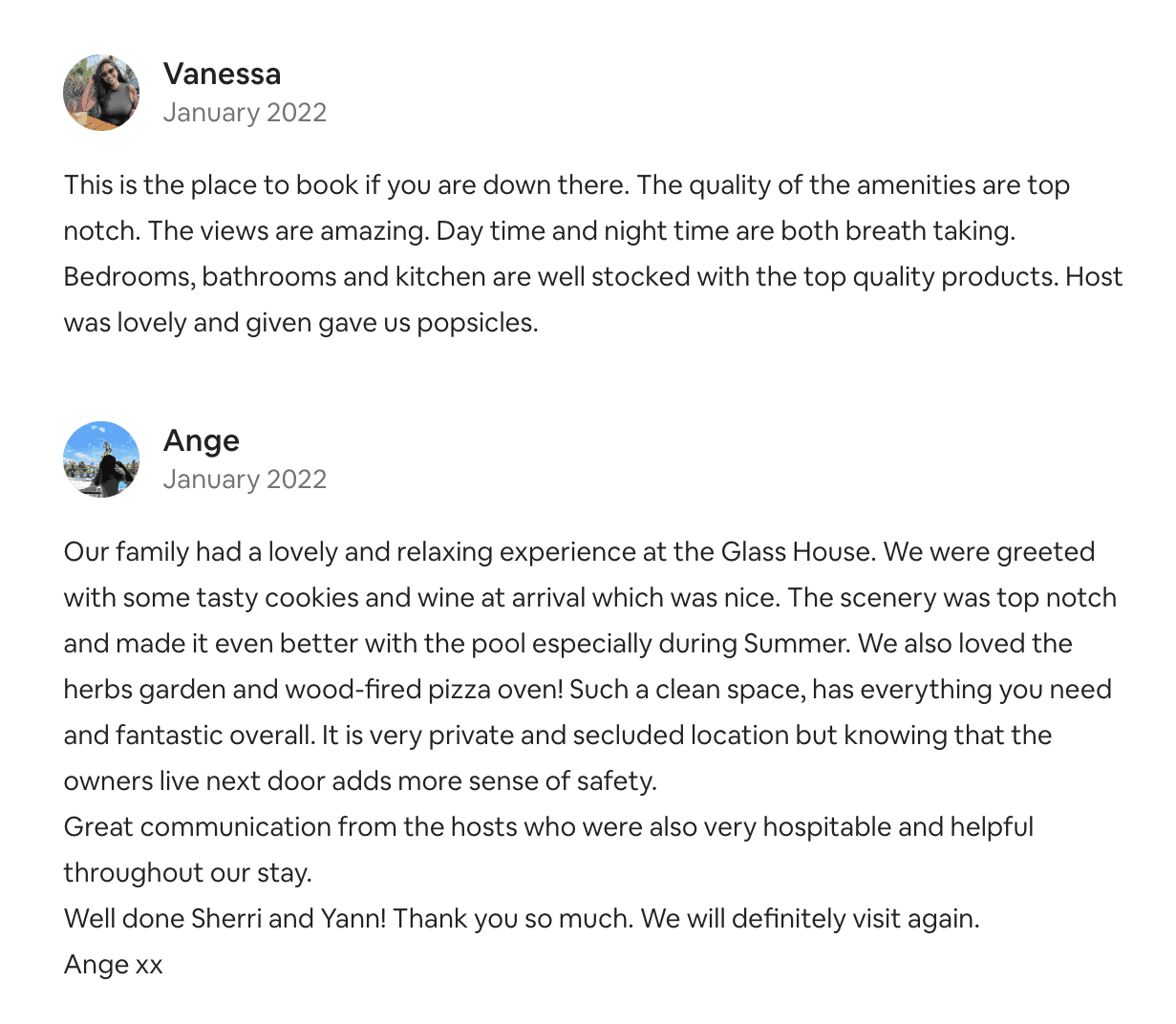 Reviews on Airbnb