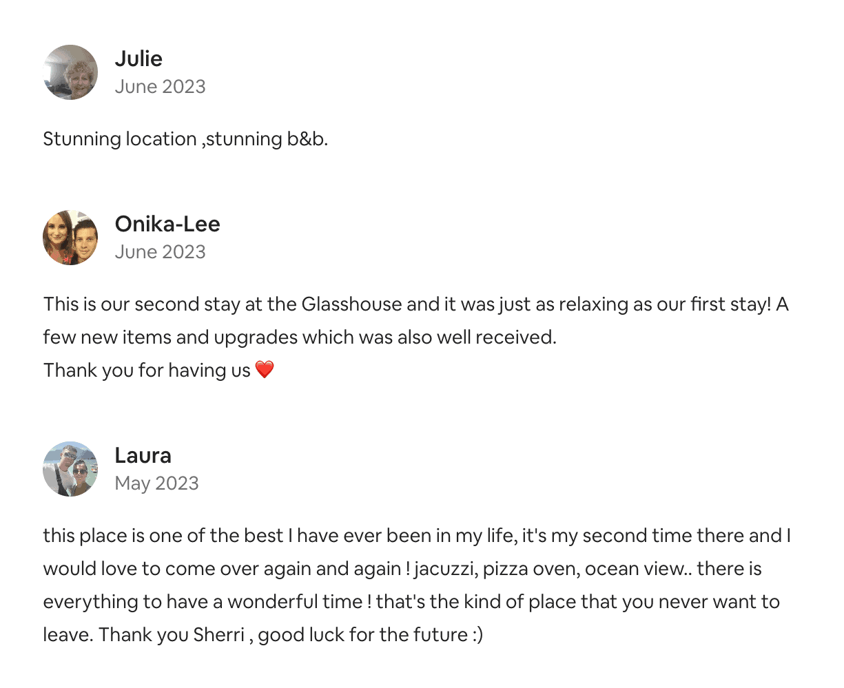 Reviews on Airbnb