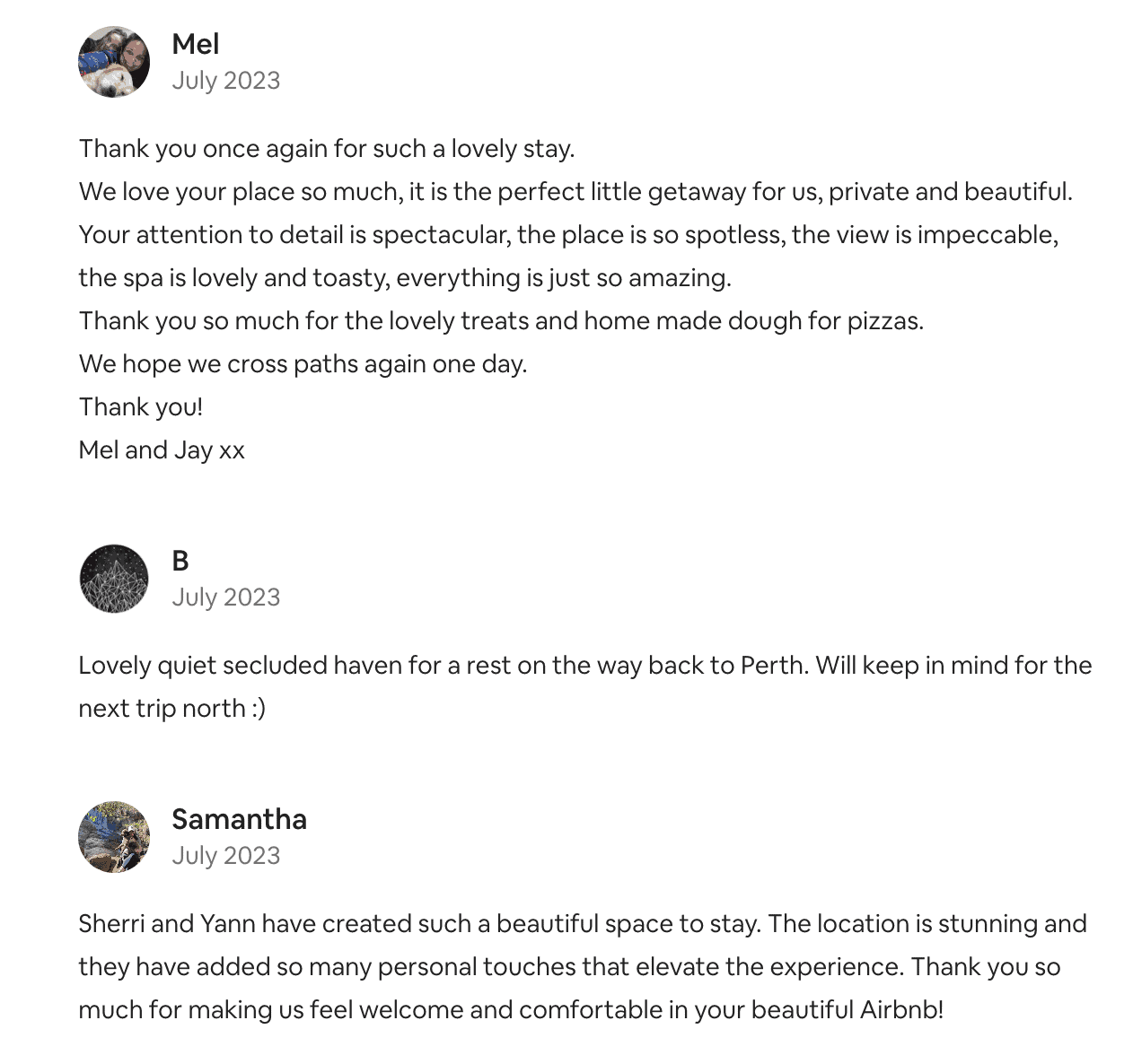 Reviews on Airbnb