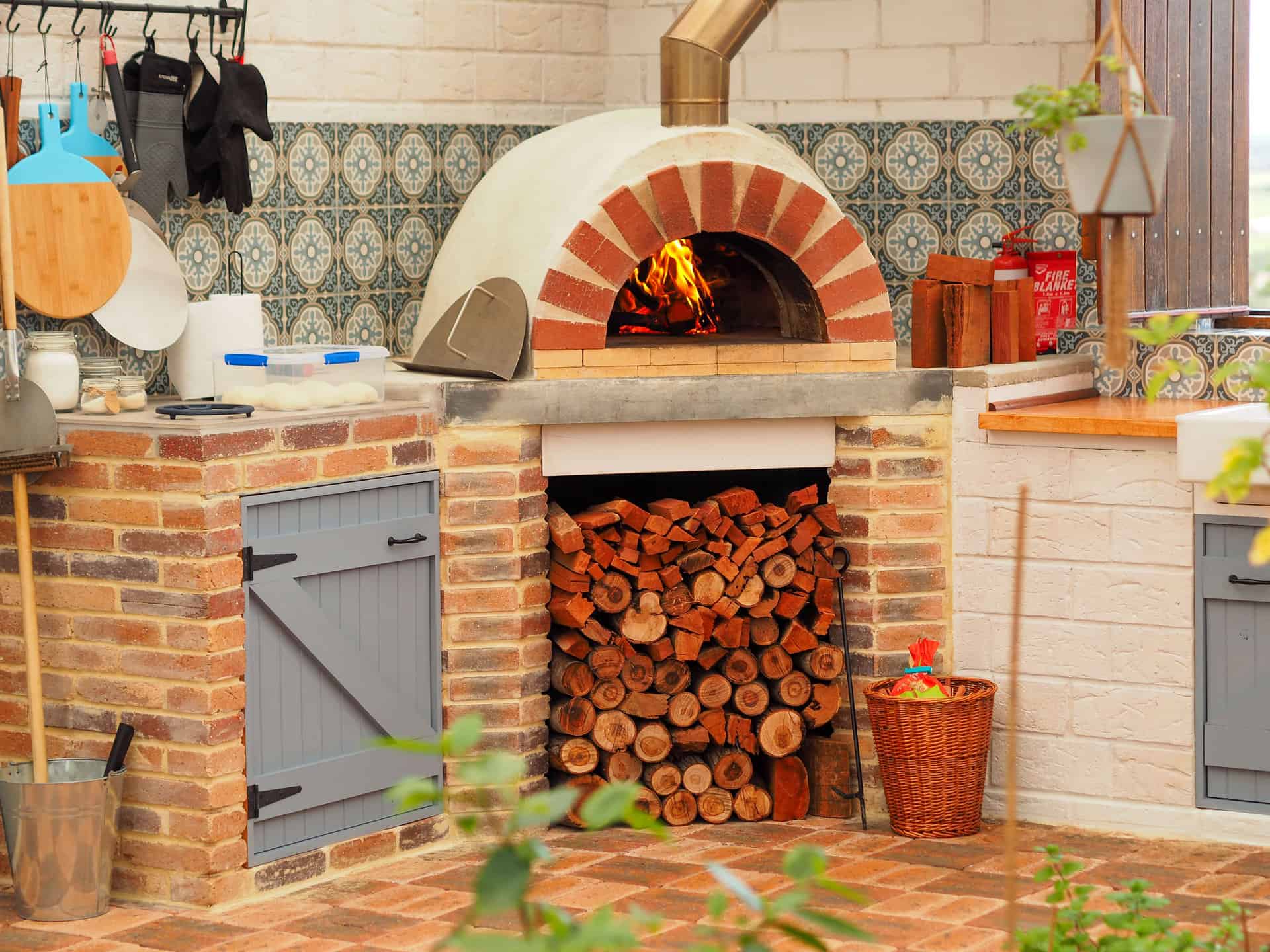 The wood-fired oven at The Glass House WA Airbnb in Greenough, Western Australia