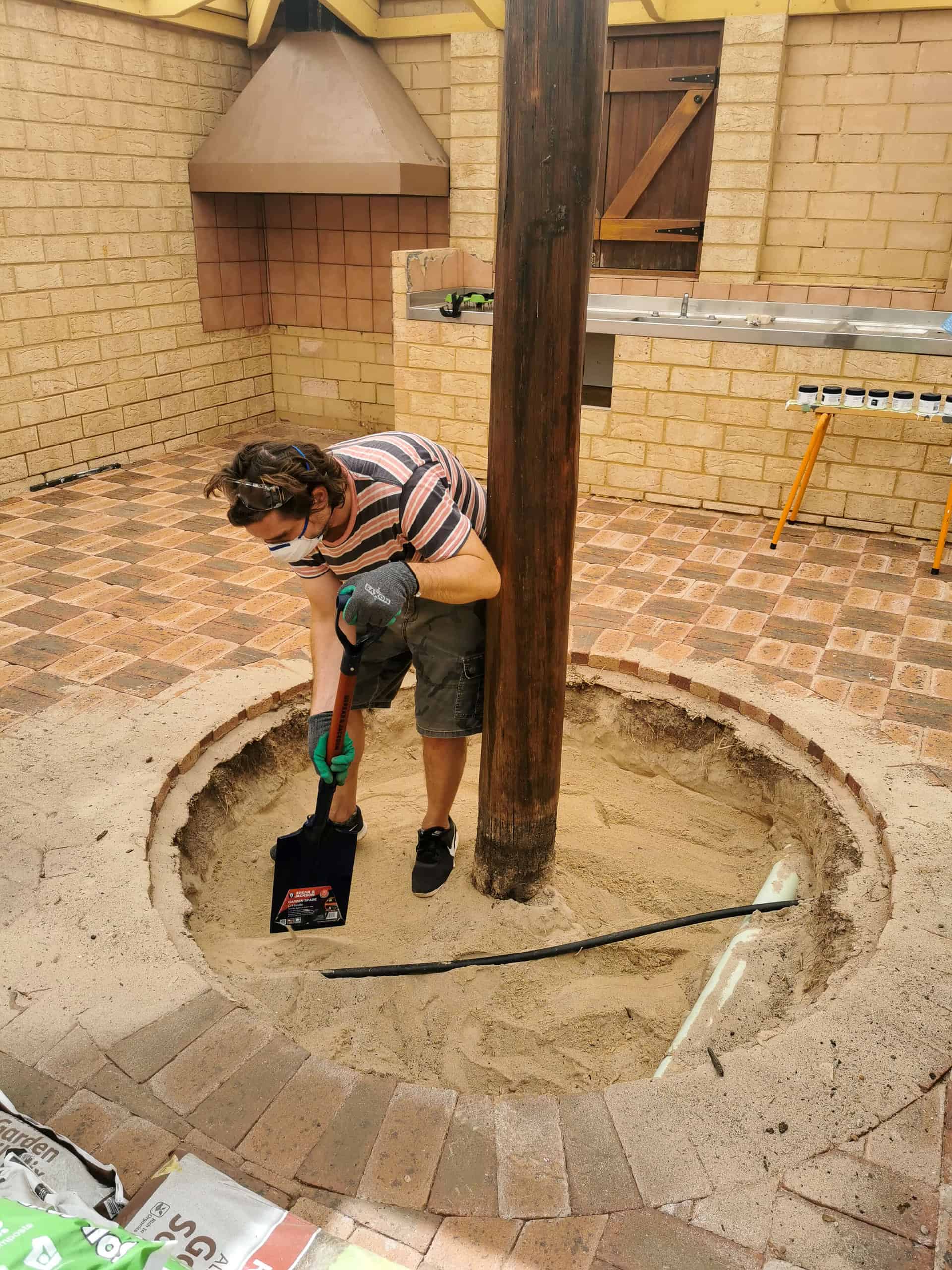 Kitchen courtyard renovations at The Glass House in Greenough, Western Australia