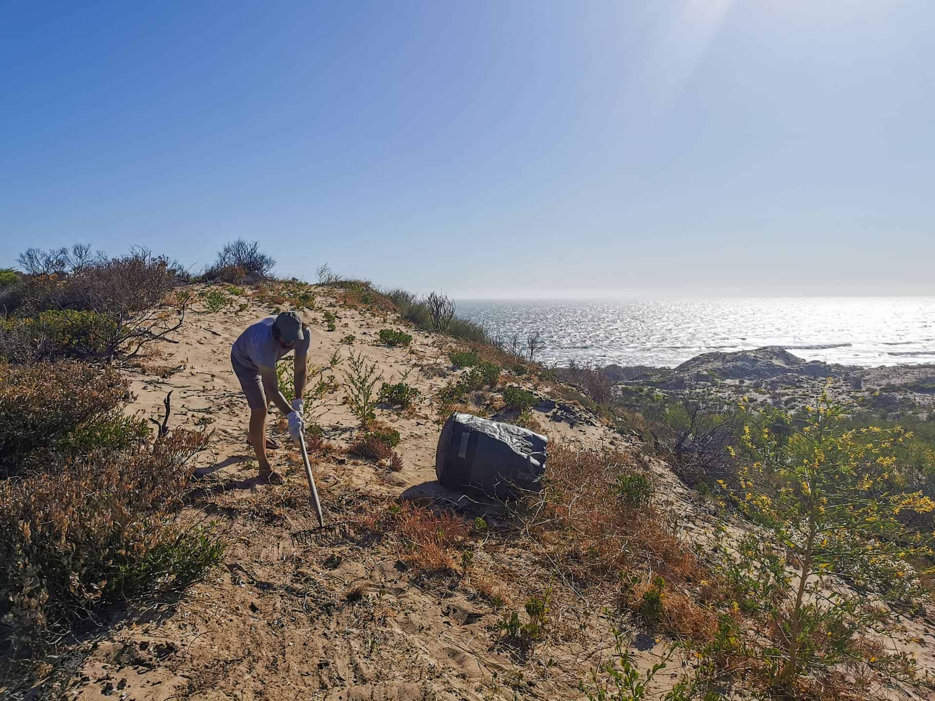 Paving a walking trail to the beach at The Glass House WA in Greenough, Western Australia