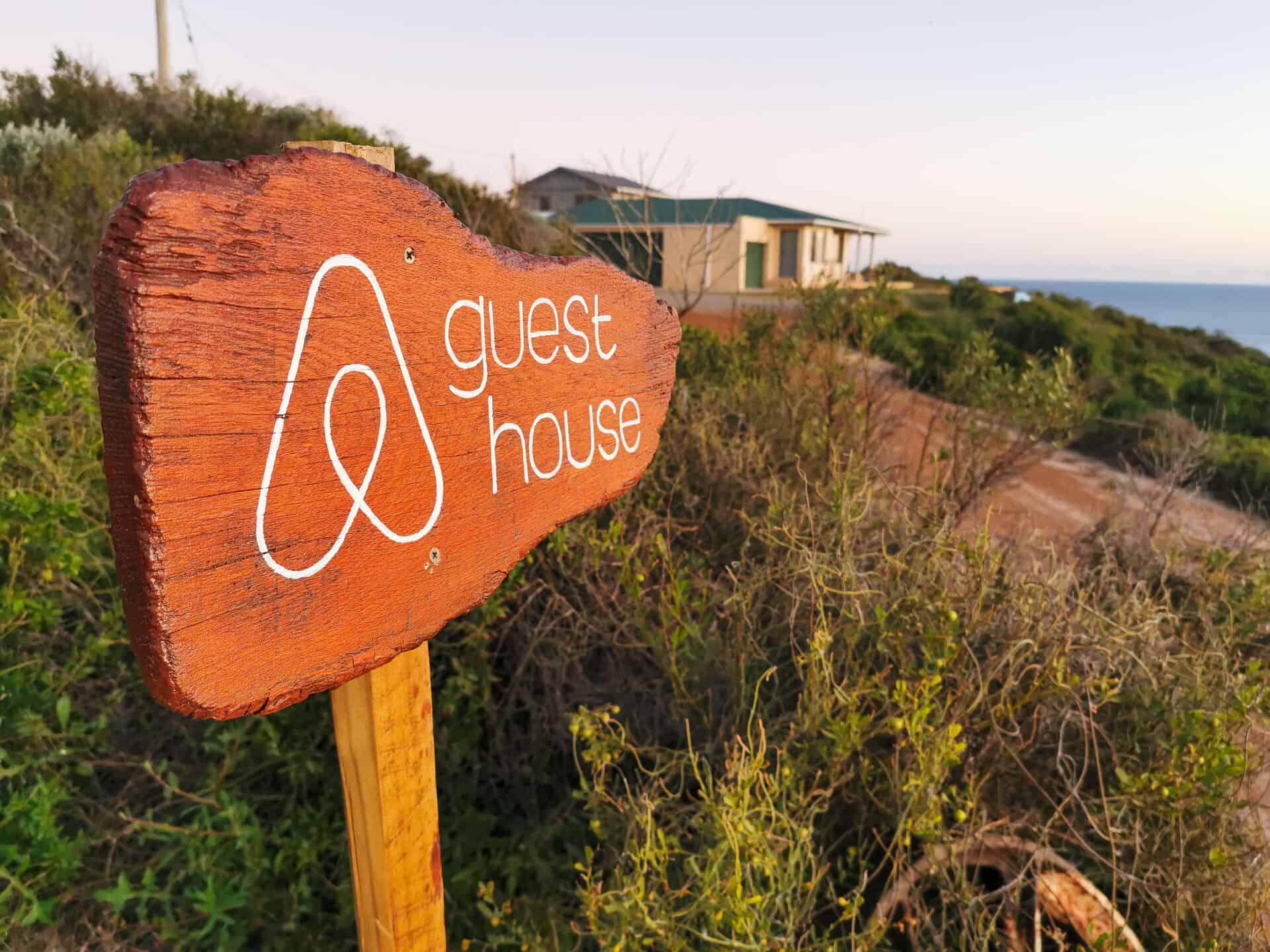 Airbnb sign at The Glass House in Greenough, Western Australia